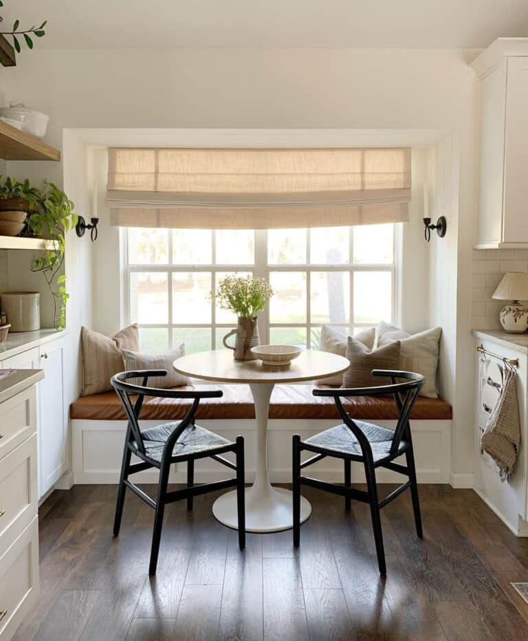 Kitchen Nook with Large Grid Window