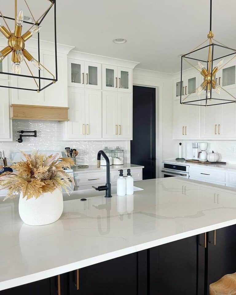 Kitchen with White and Black Decor