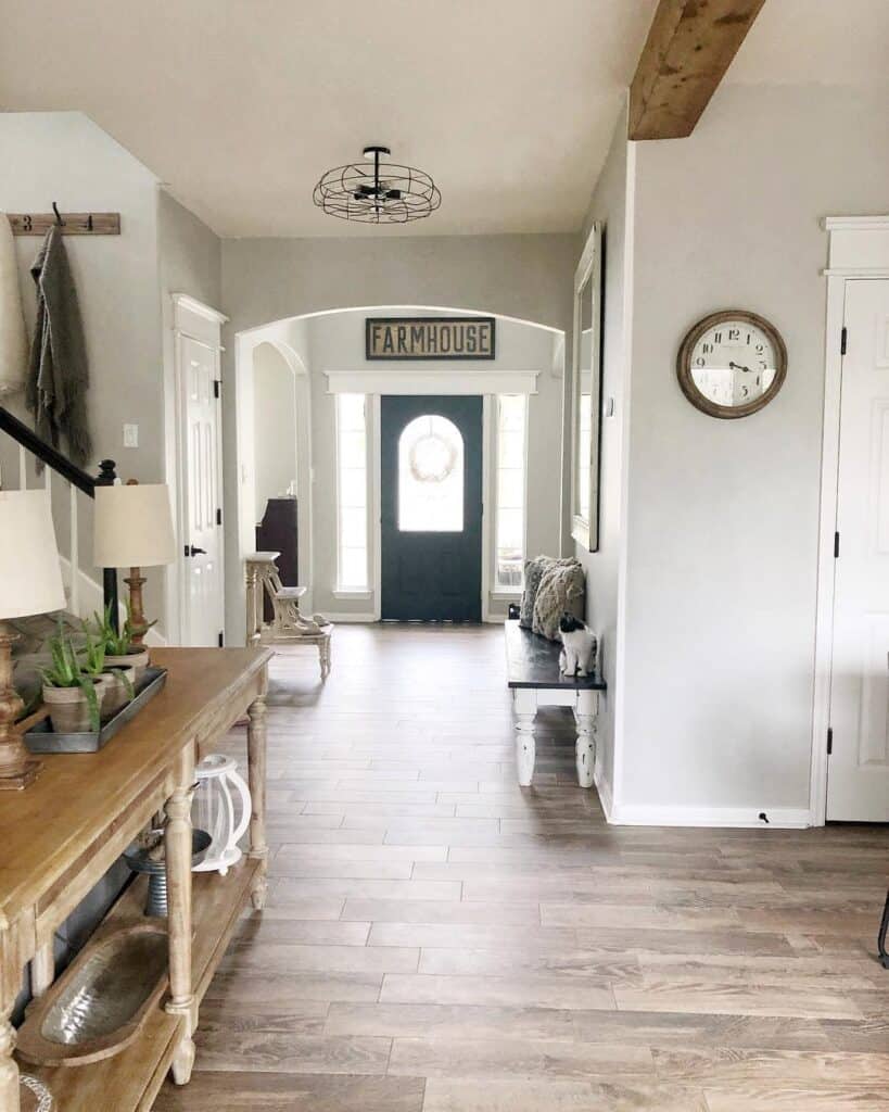 Light Hallway with Thin Baseboards