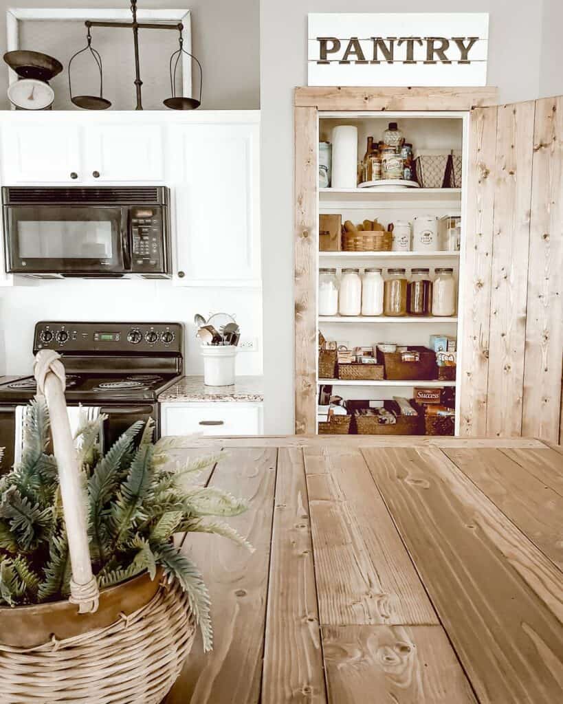 Light Wood Door for Farmhouse Pantry