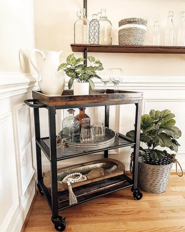 Living Room Bar Cart Decor