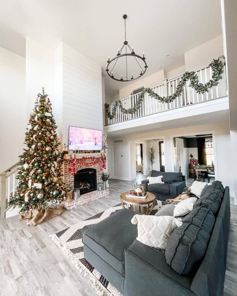 Living Room Mezzanine with Christmas Décor
