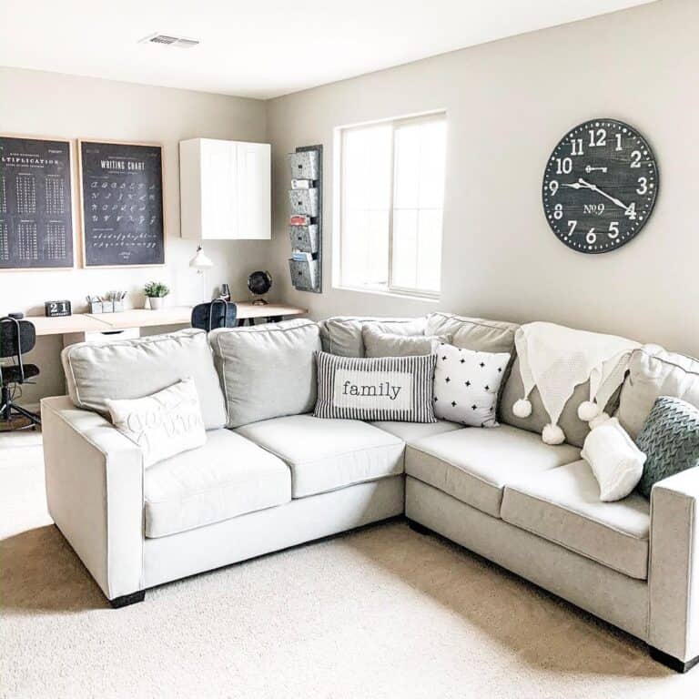 Loft Workspace with Farmhouse Cottage Sofa