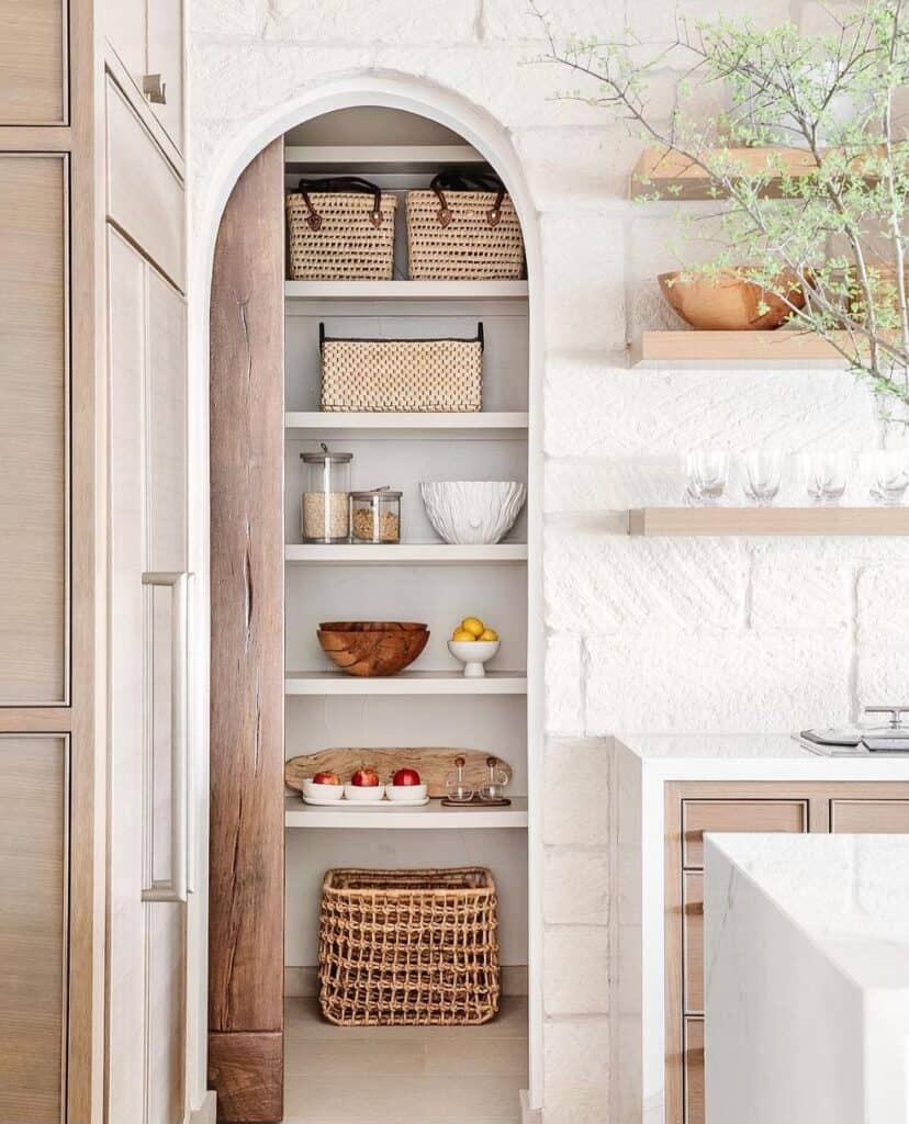 Modern Arched Farmhouse Pantry