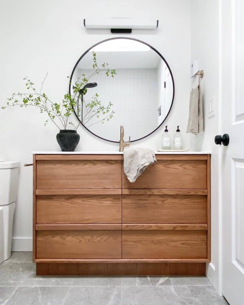 Modern Bathroom with Wood Vanity