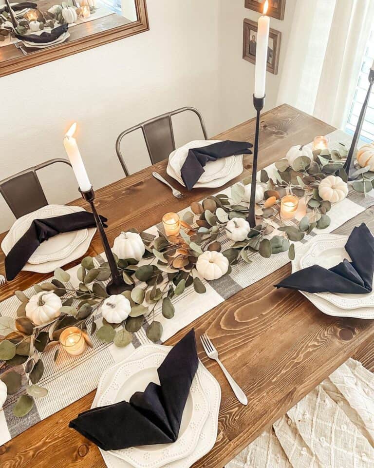 Modern Farmhouse Dining Table with Fall Touches
