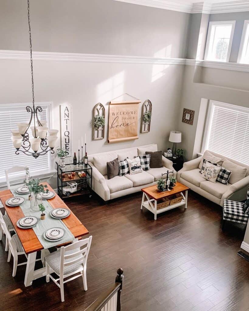Modern Farmhouse Living and Dining Room
