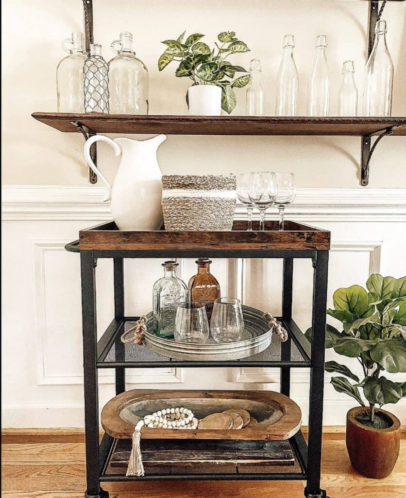 Modern Farmhouse Neutral Bar Cart