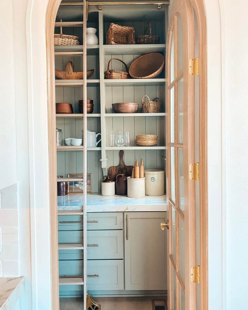 Modern Farmhouse Pantry with Ladder