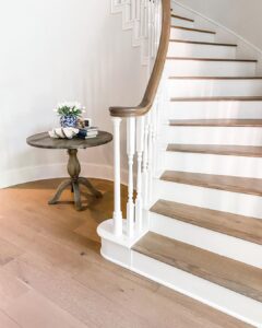 Modern Farmhouse Staircase in Neutral Home