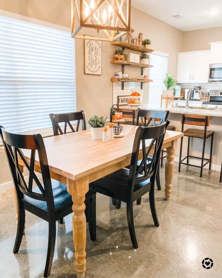 Modern Farmhouse Table with Black Chairs