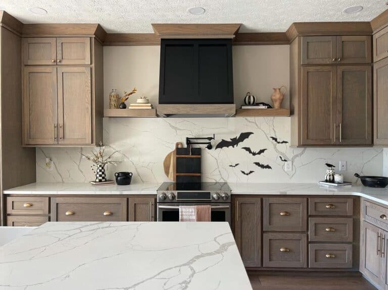 Modern Kitchen Backsplash with Dark Cabinets