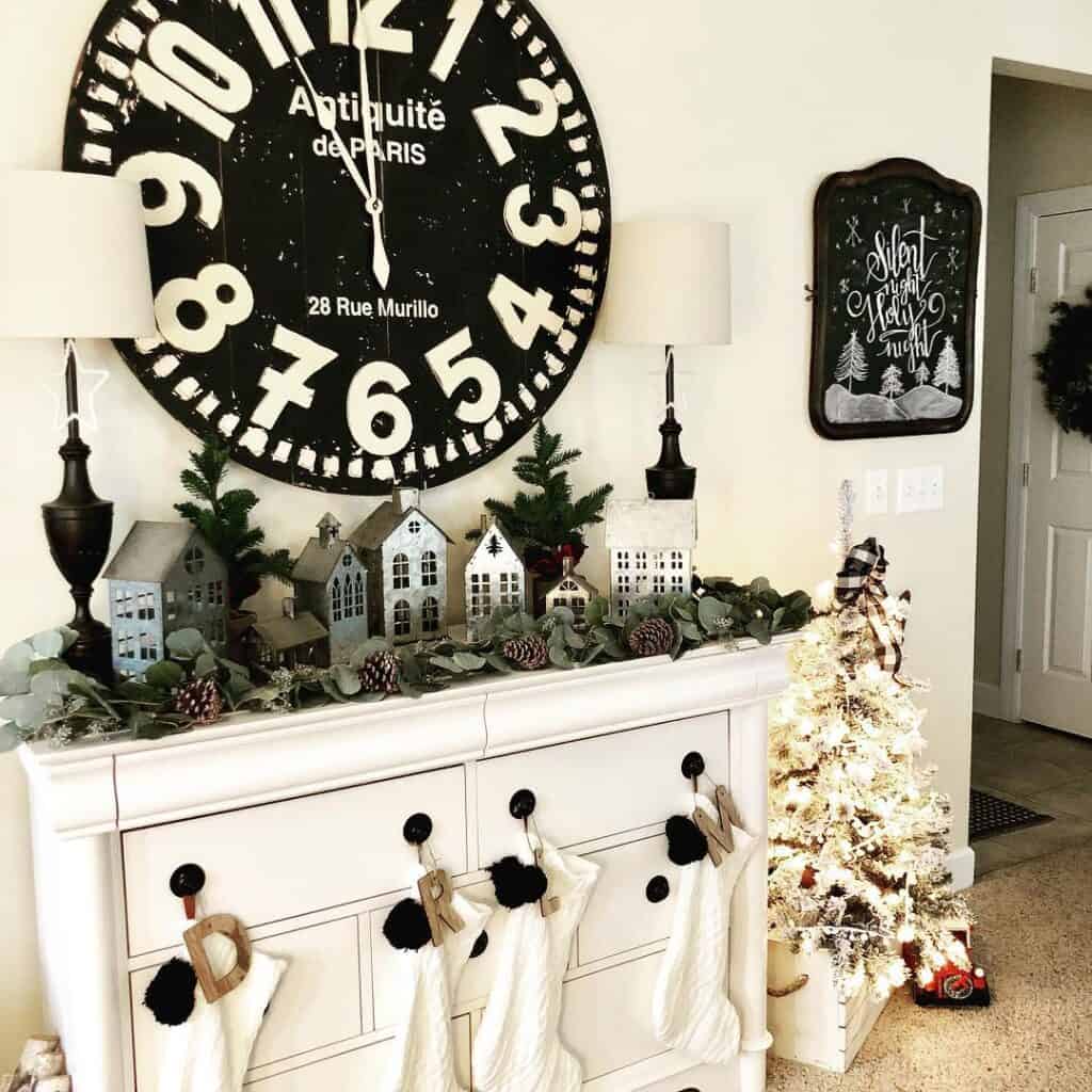 Monochrome Dresser with Giant Clock