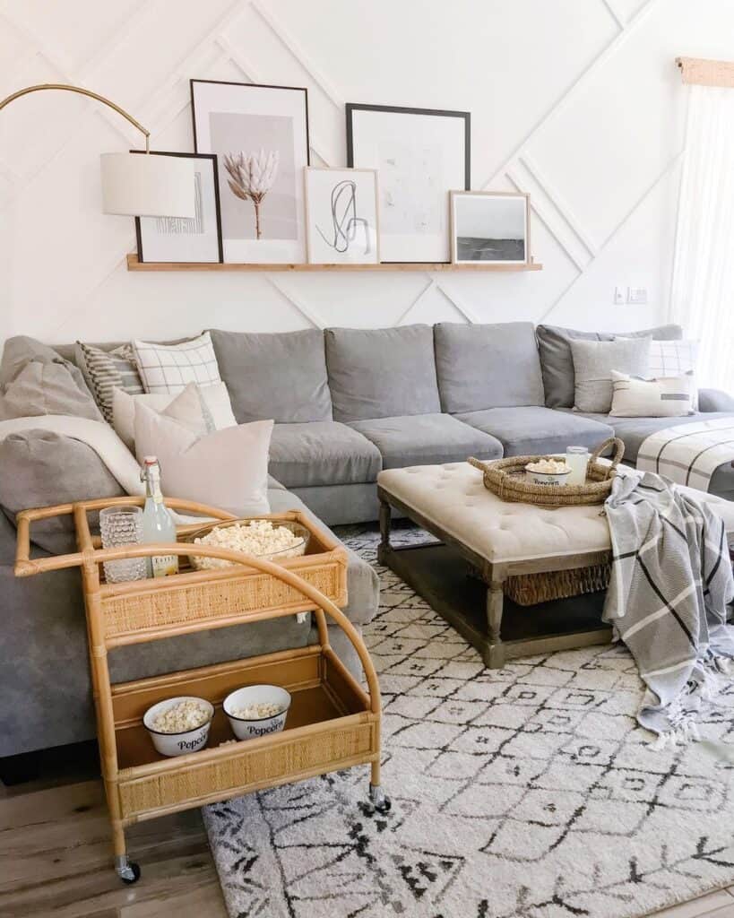 Movie Snacks Cart in Neutral Living Room