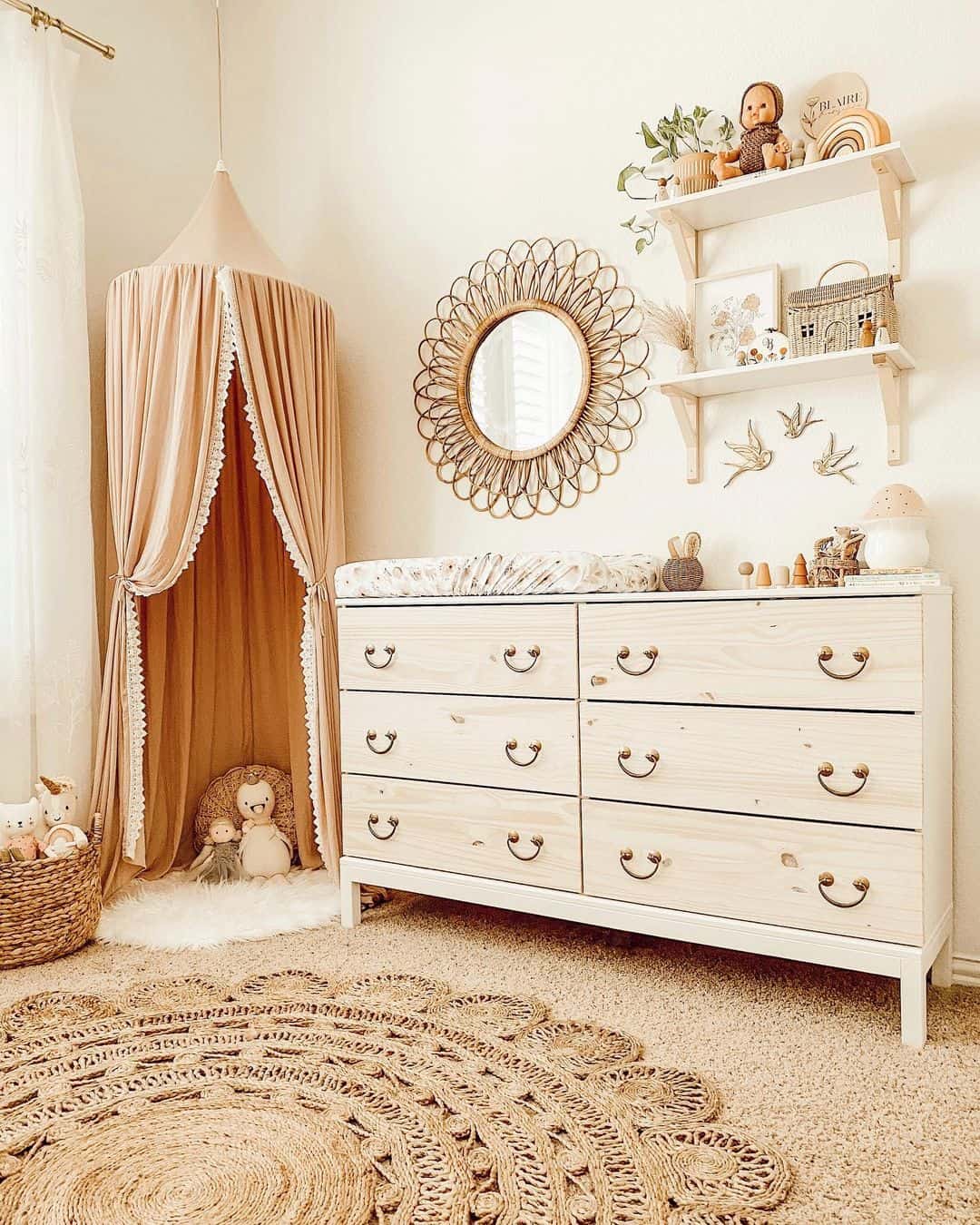 boho nursery dresser Furniture Neutral Boho Nursery