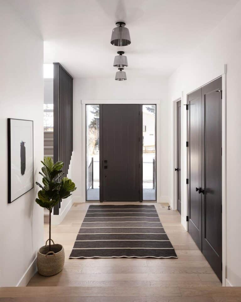 Neutral Entryway with Bucket Lamps