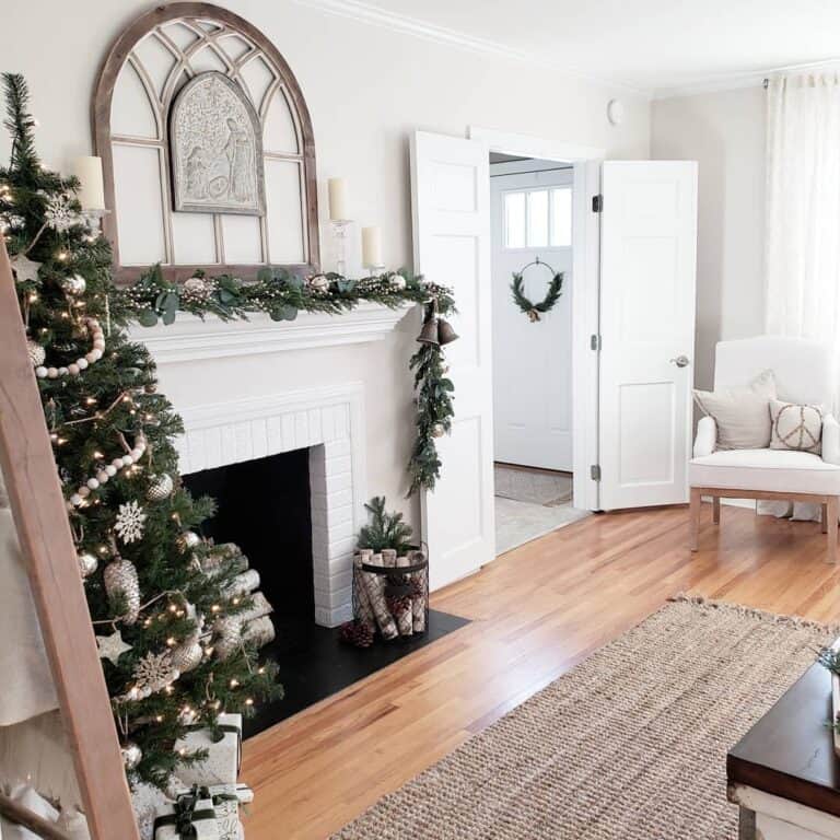 Neutral Living Room with Christmas Décor