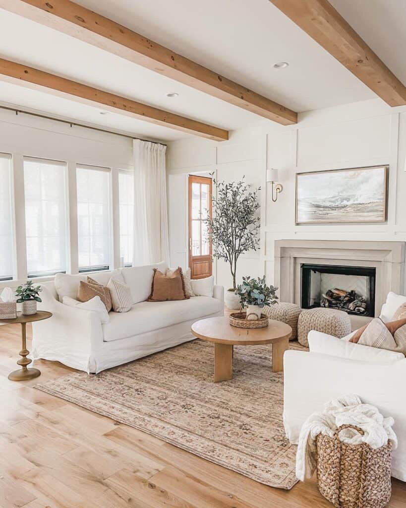 Neutral Minimalist Modern Farmhouse Living Room