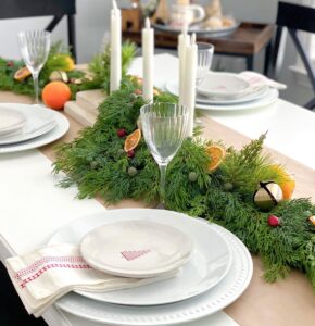 Orange Slices and Greenery for Centerpieces