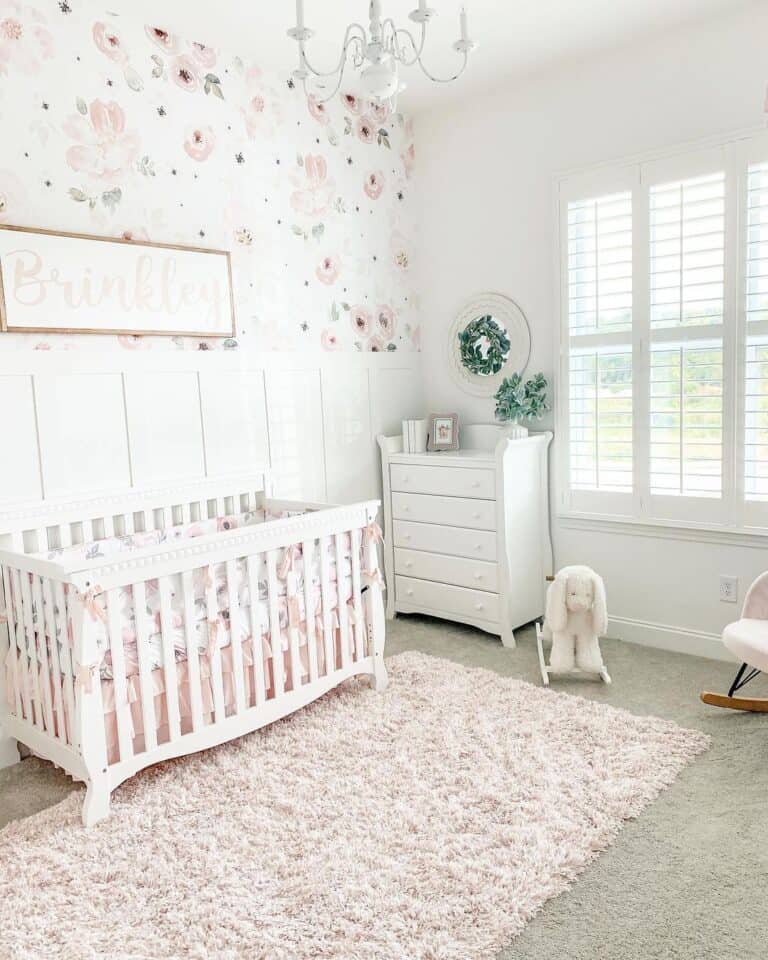 Pink Floral Girl's Nursery Decor