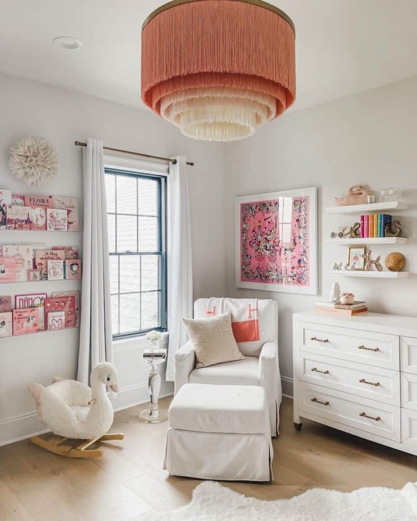 Pink and White Tassel Lampshade Idea