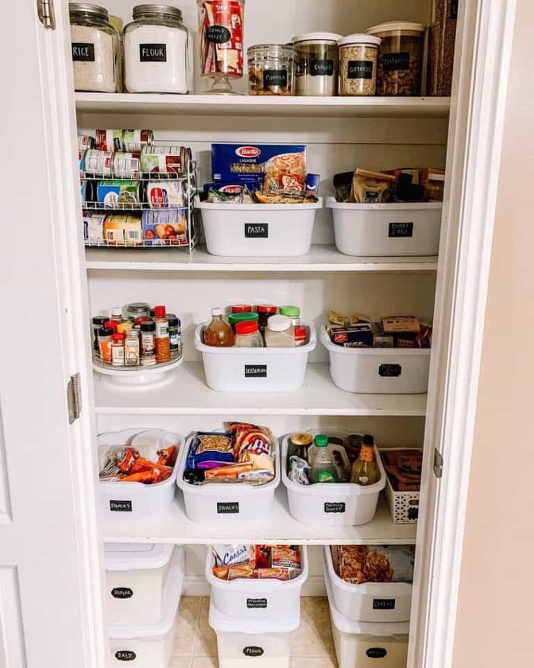 Farmhouse Organizing Storage Bins for Pantry – All About Tidy
