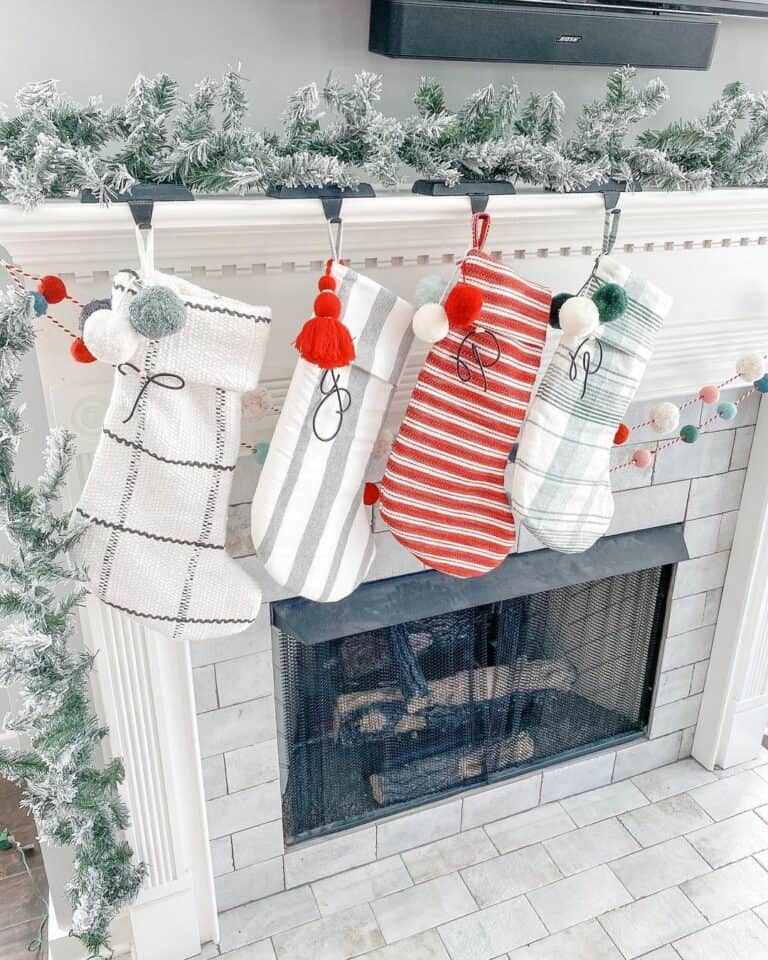 Pom-Pom Garland and Christmas Stockings
