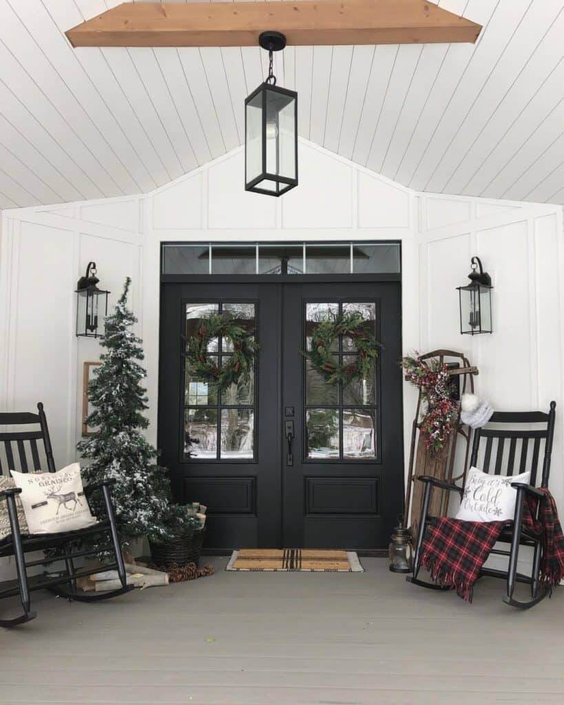 Porch Rocking Chairs and Christmas Décor