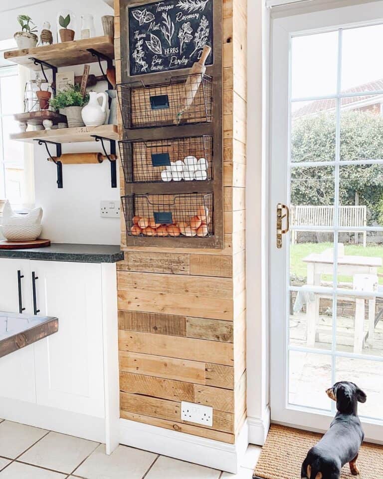 Reclaimed Wood Accent Kitchen Wall