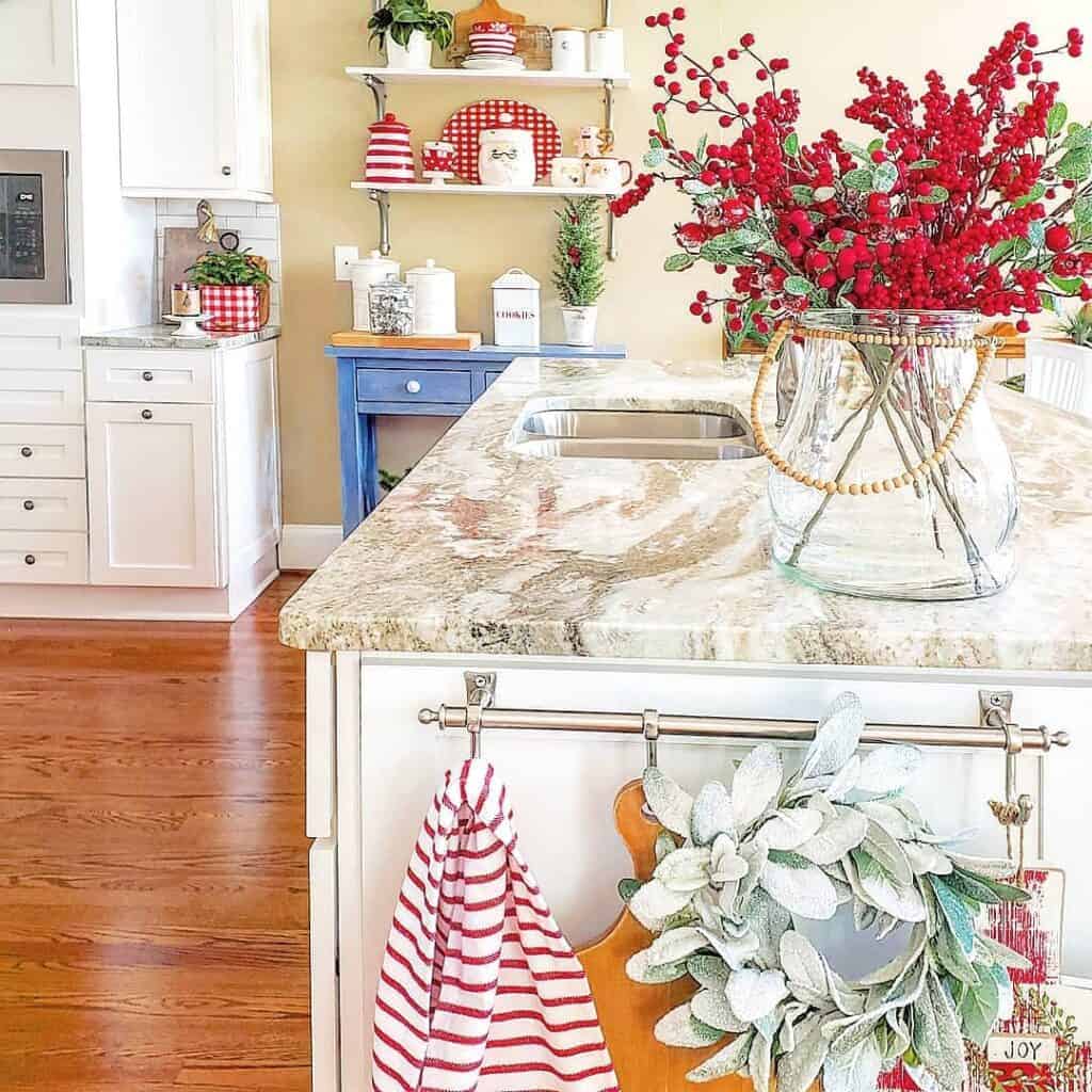 Red Kitchen Decorating Ideas Include Red Berries