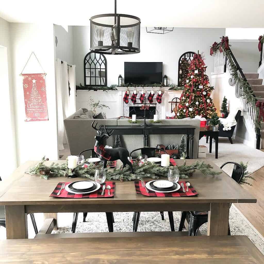 Red and Black Checked Christmas Decor