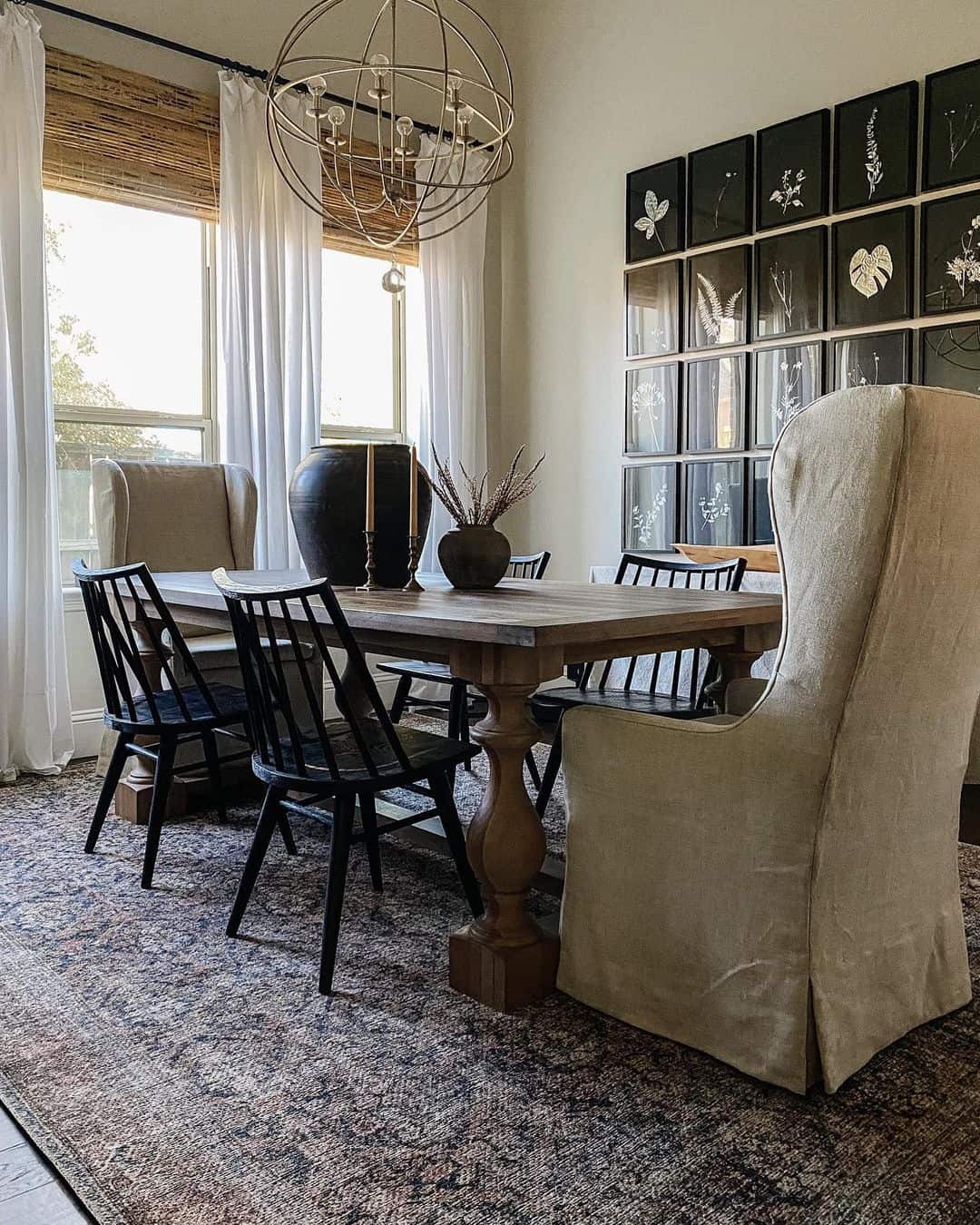 rustic-black-dining-chairs-and-black-artwork-soul-lane