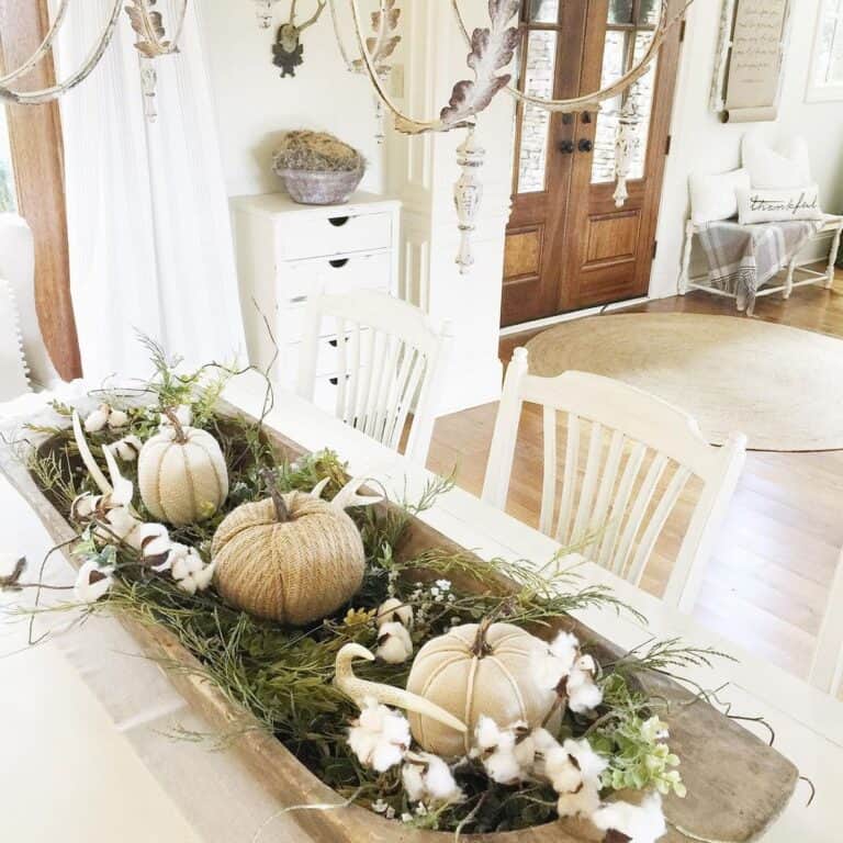 Rustic Fall Décor on White Table