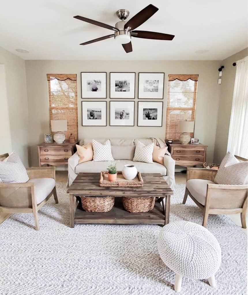 Seating Surrounds Wood Living Room Coffee Table