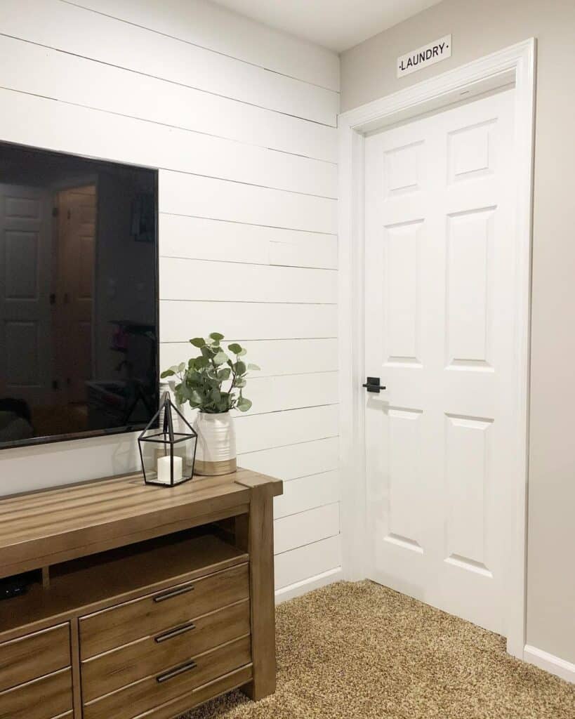 Simple Farmhouse Room with White Door
