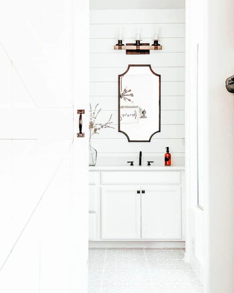 Sliding Barn Door Reveals Bathroom Lighting Ideas