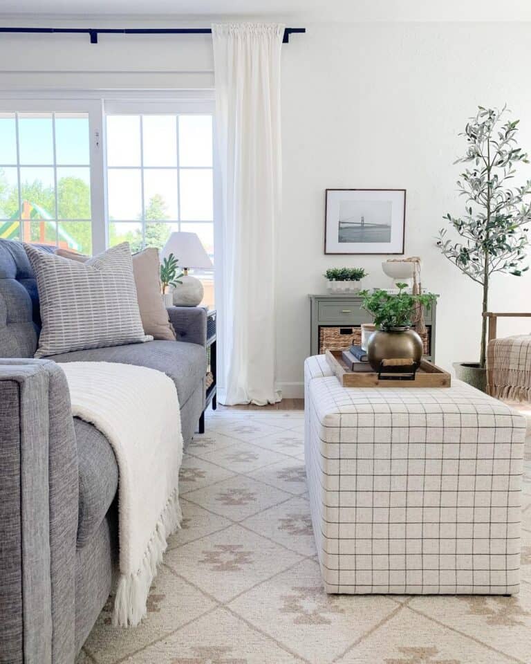 Sliding Glass Doors in Bright Living Room