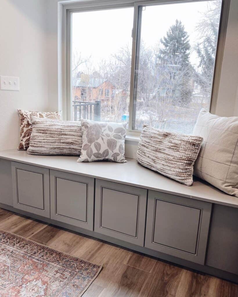 Sliding Window with Gray Window Bench