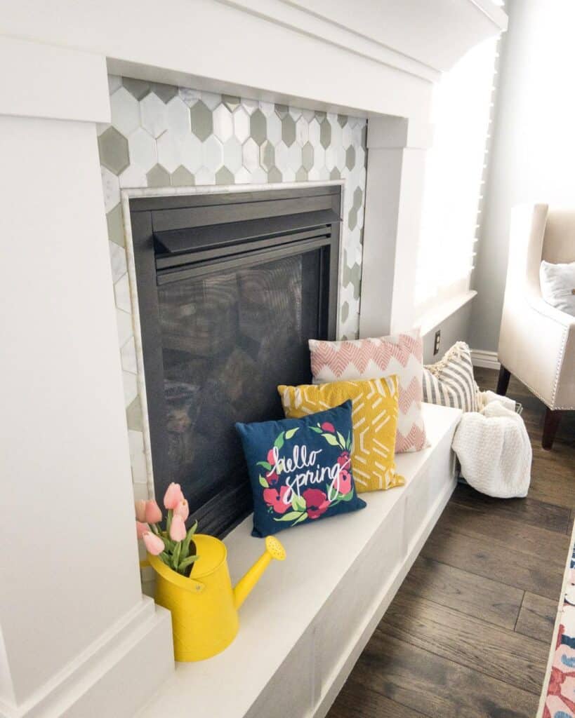 Spring Fireplace with Honeycomb Tile