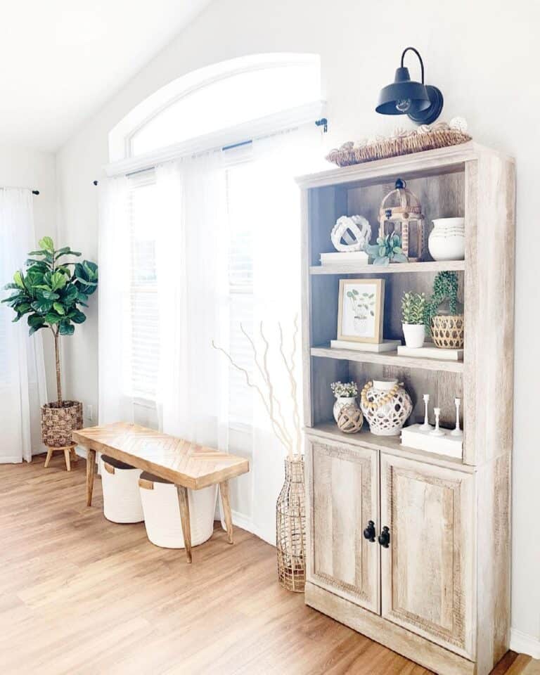 Storage Bench for Living Room with Baskets