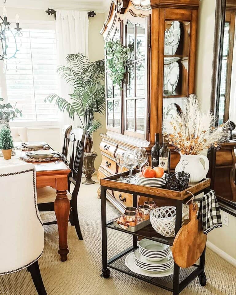 Traditional Dining Room with Wood Accents