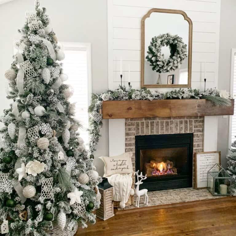 Tri-Color Fireplace with Festive Decor