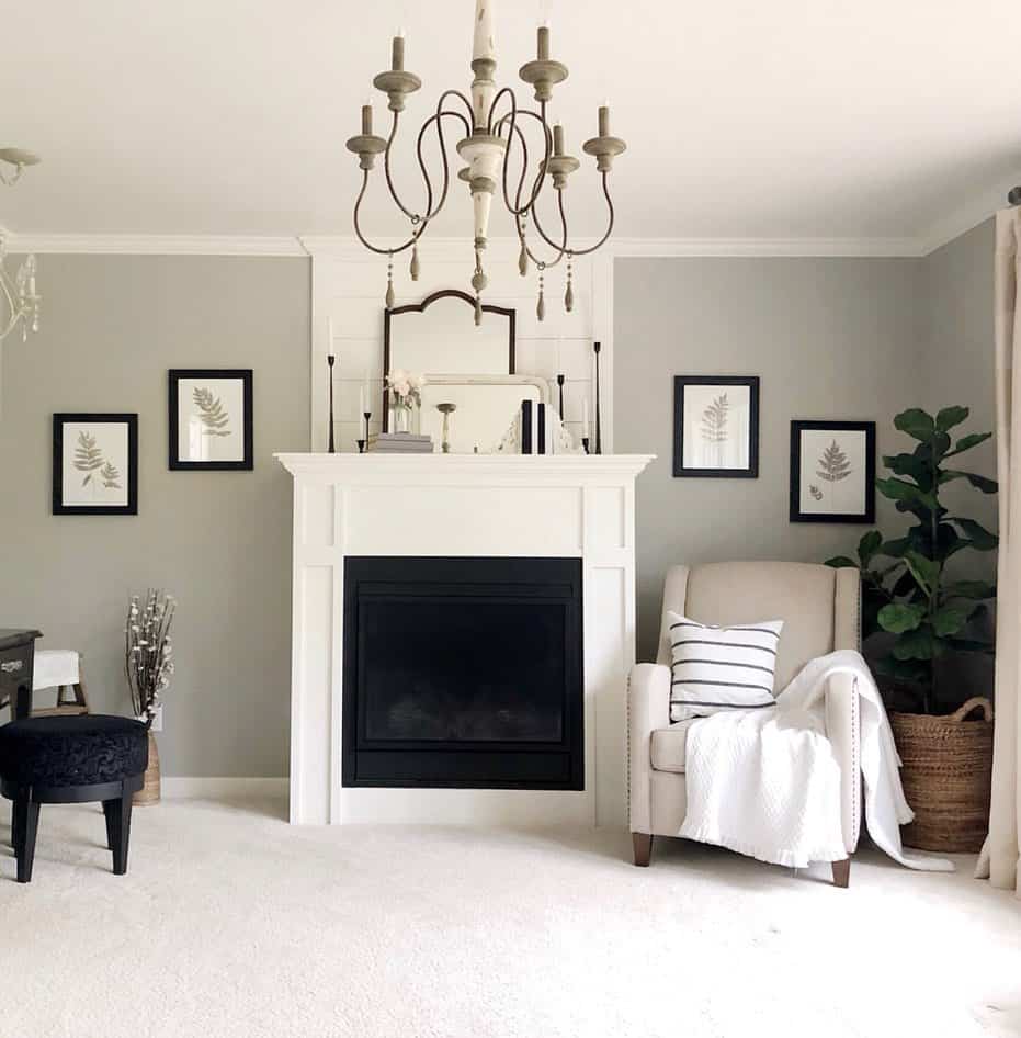 Vintage Chandelier in Neutral Room