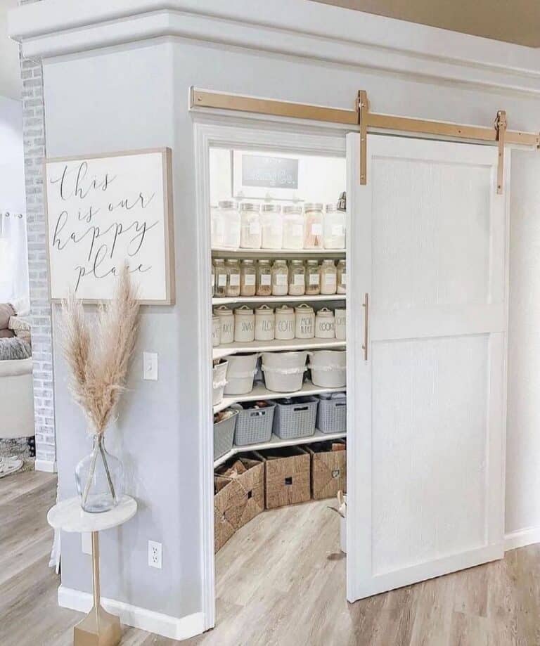 White Barn Door for Farmhouse Pantry