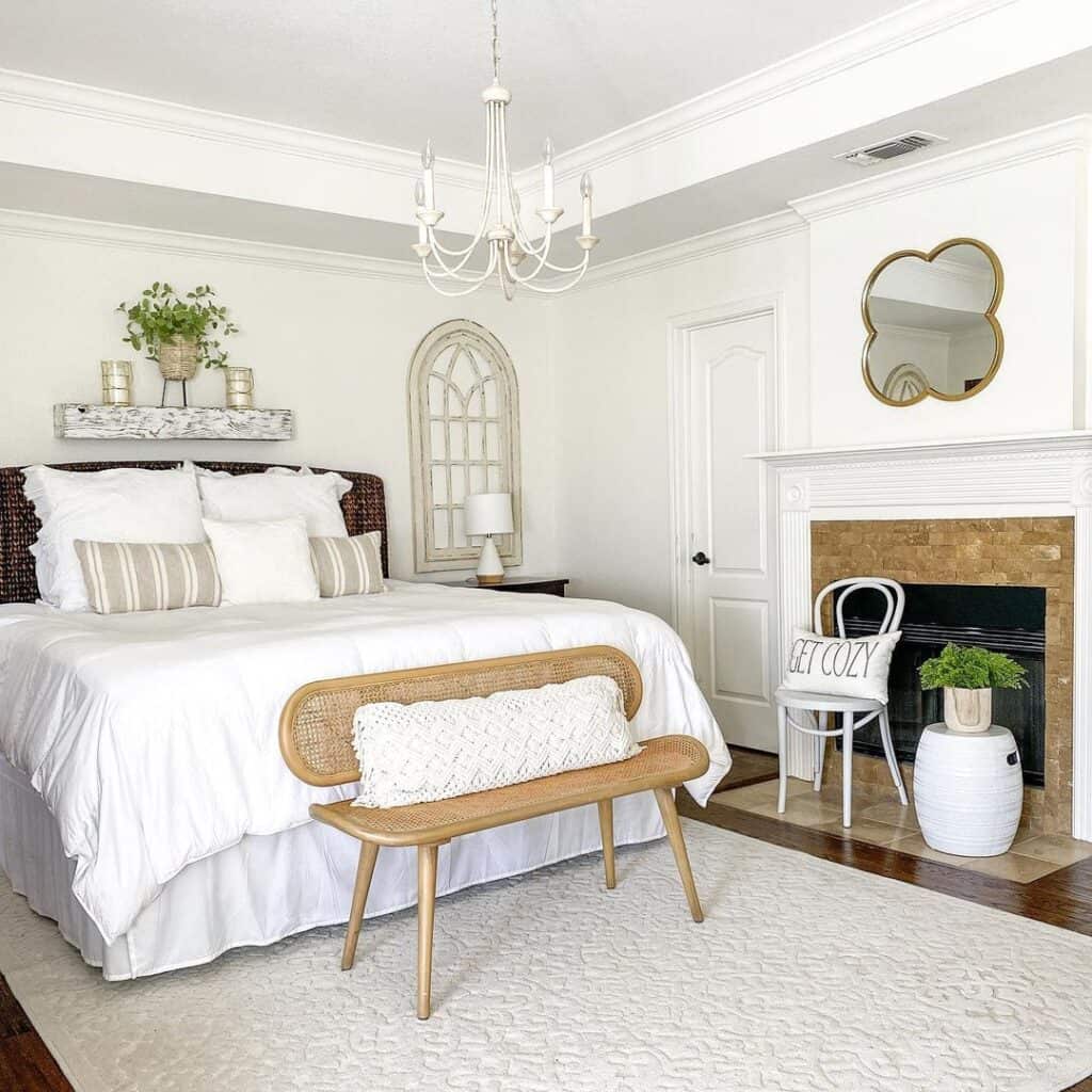 White Bedroom with Clover Mirror