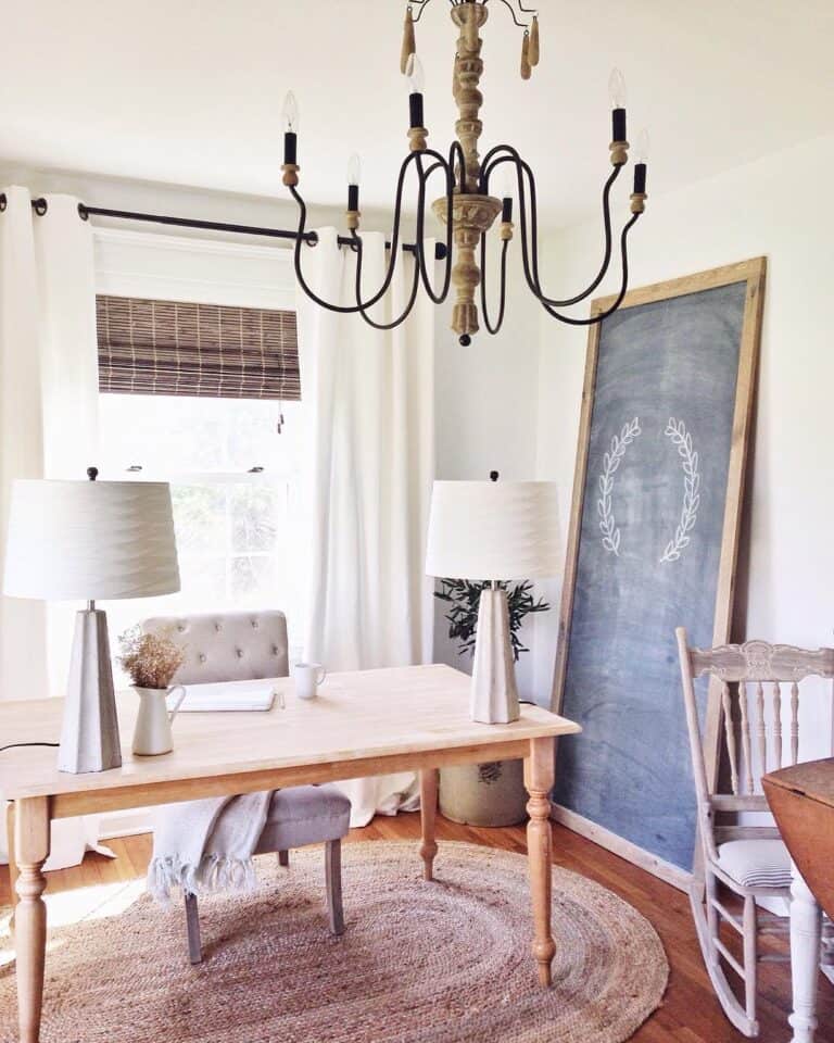White Curtains With Bamboo Shades