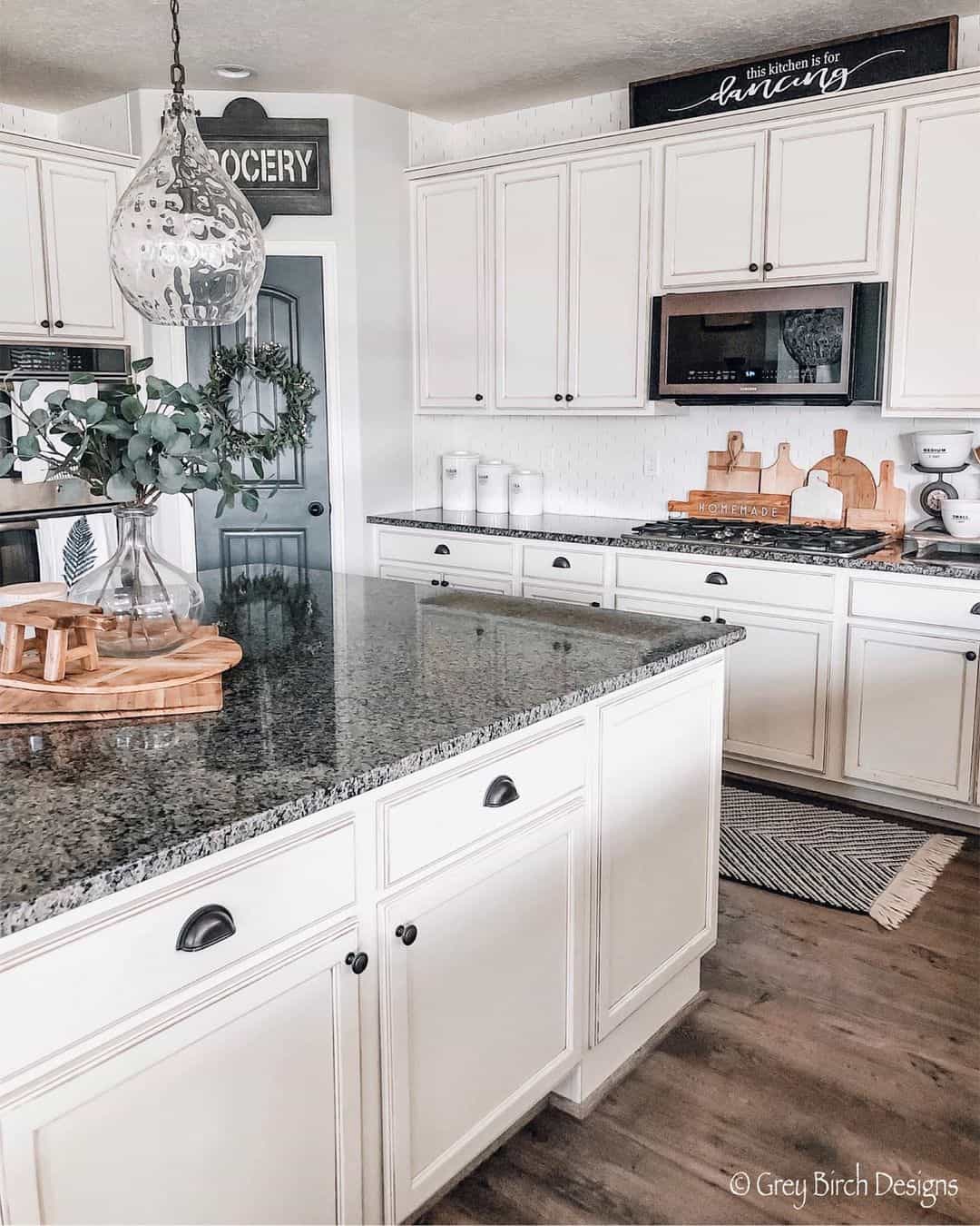 White Farmhouse Kitchen with Black Hardware Soul & Lane