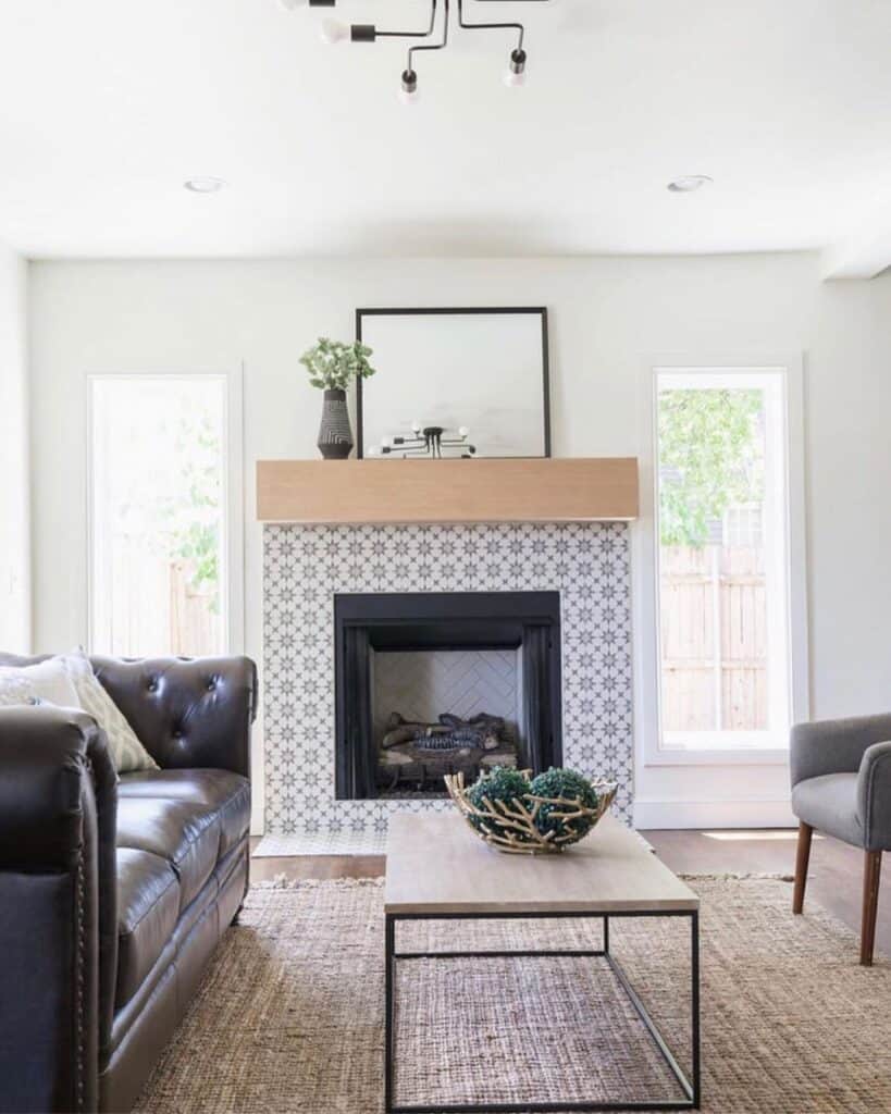 White Fireplace Tile Ideas