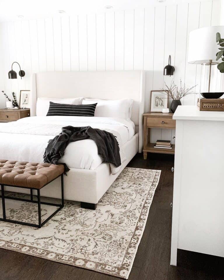 White Headboard Platform Bed
