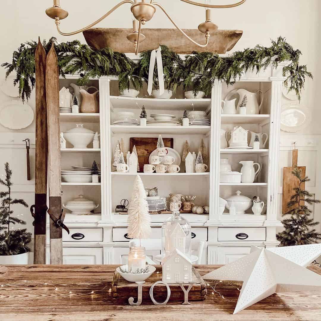 White Kitchen Hutch with White China Soul & Lane
